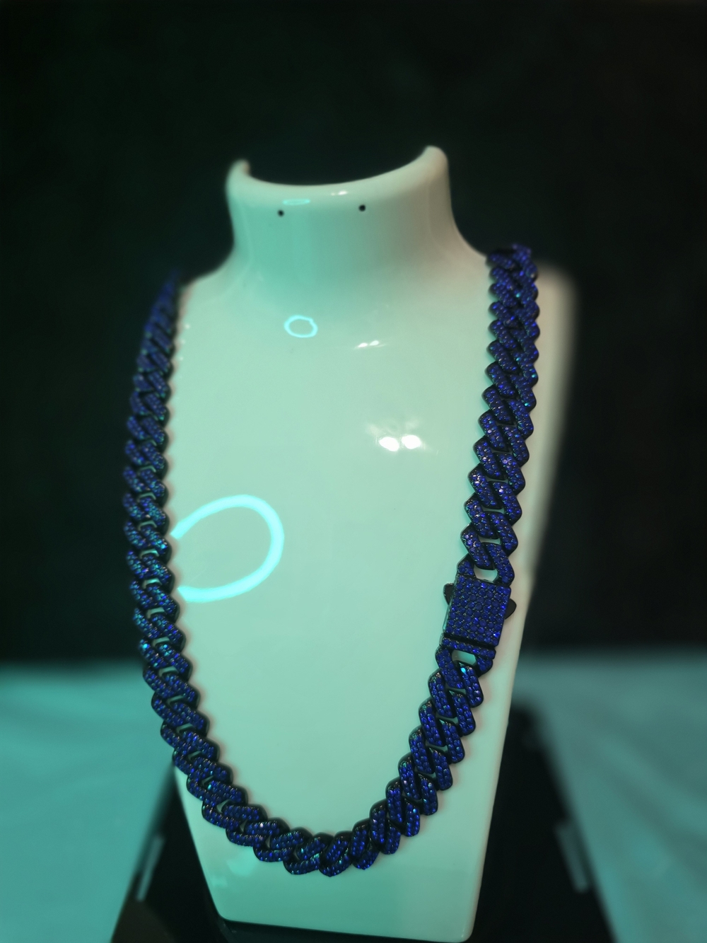 Men's Braided Rope Necklace in Deep Blue - Picture 3 of 5